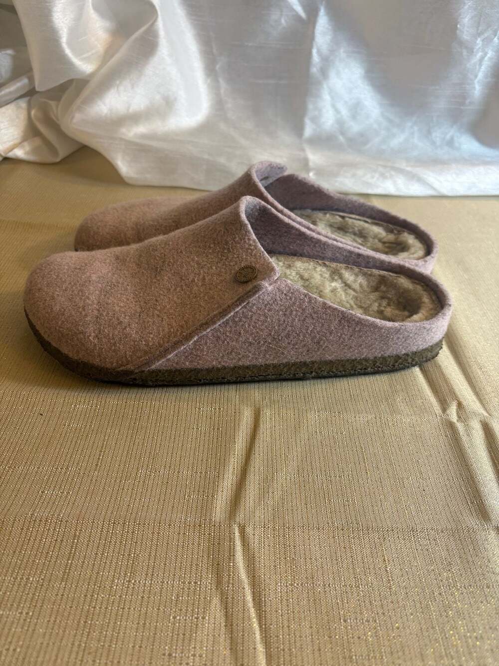 Birkenstock Zermatt Shearling Mauve Wool Felt Slippers - Picture 5 of 6